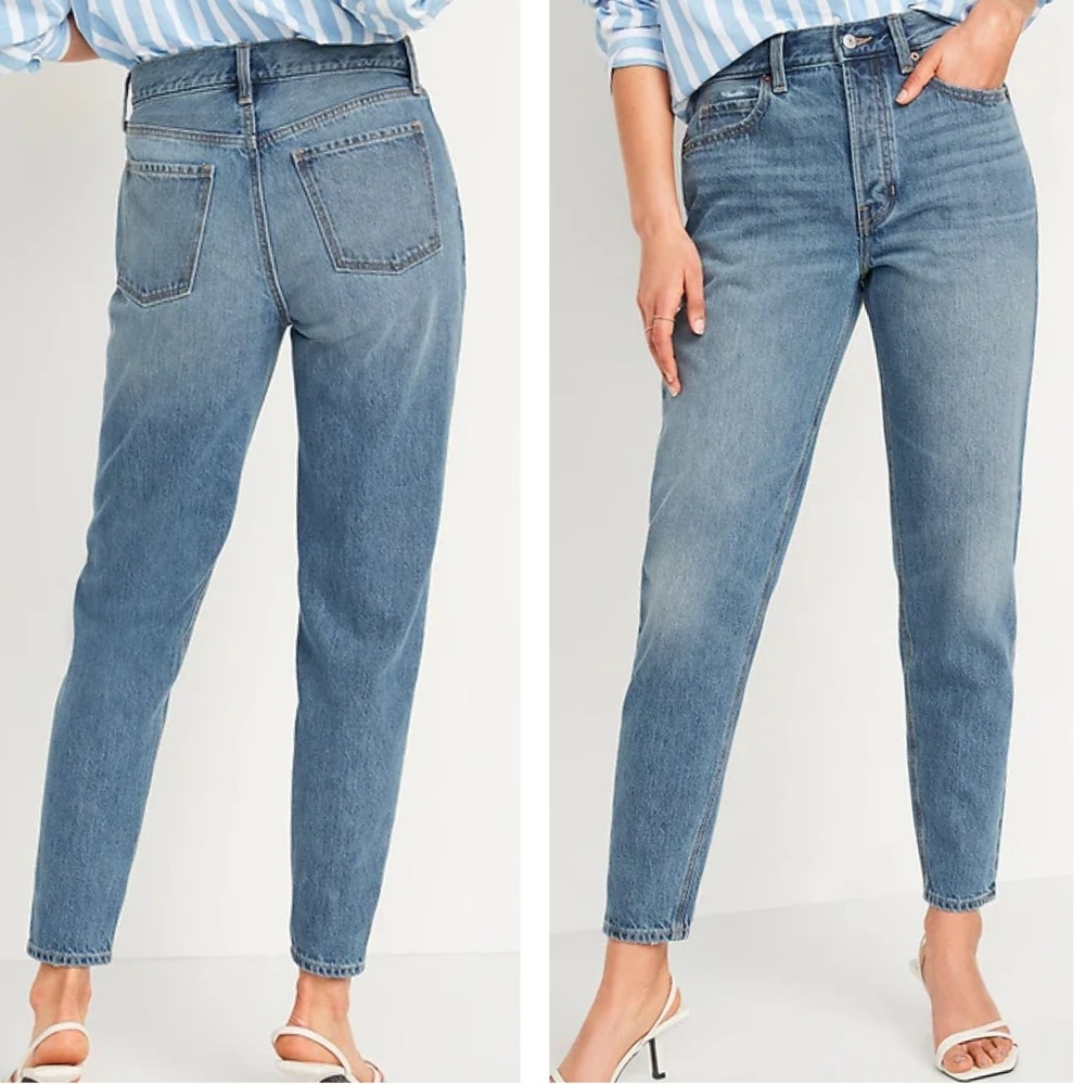PLUS Old Navy NEW Button Fly Medium High Rise Slouchy Taper Cropped Jean Size 24